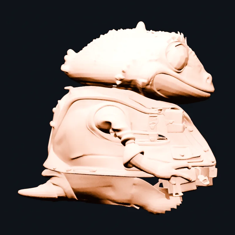 Pixal3D 게코 측면: 입력을 바꾼 진단 실험